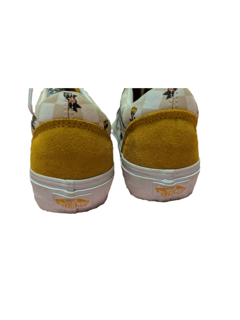 Vans Old Skool Floral Sneakers Yellow Beige Women's - Picture 4 of 11